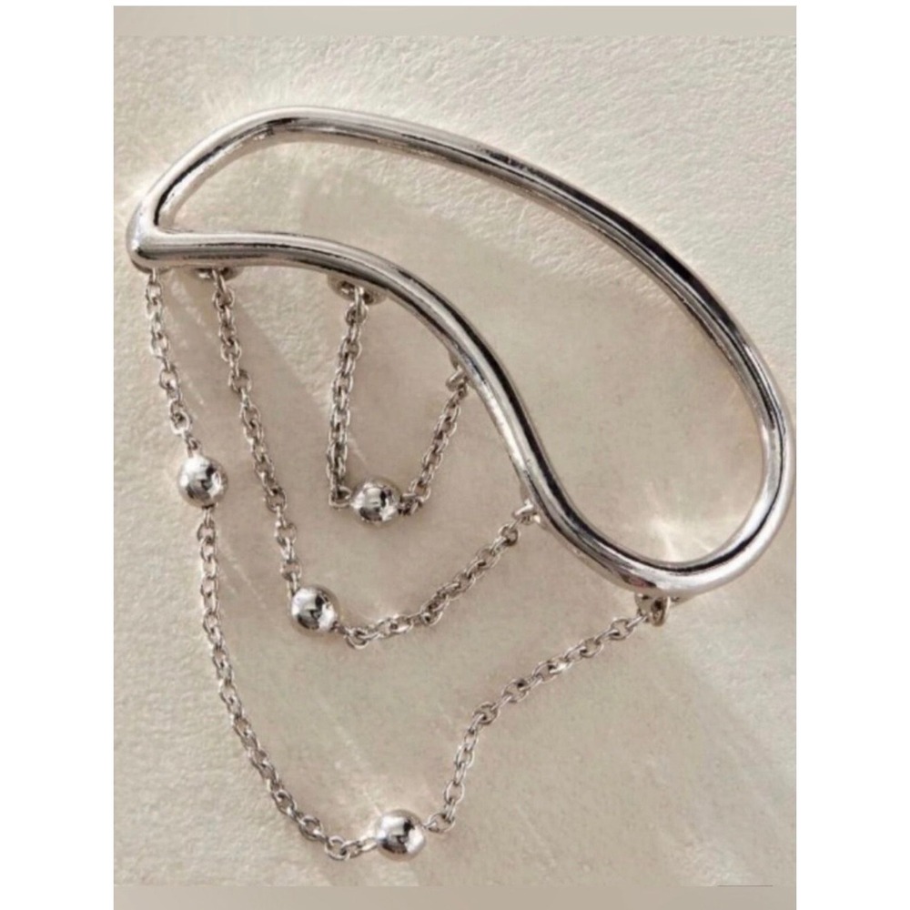 Free People Ginny Ear Cuff Silver Boho Dangle Chain Earring 105408033 NEW
